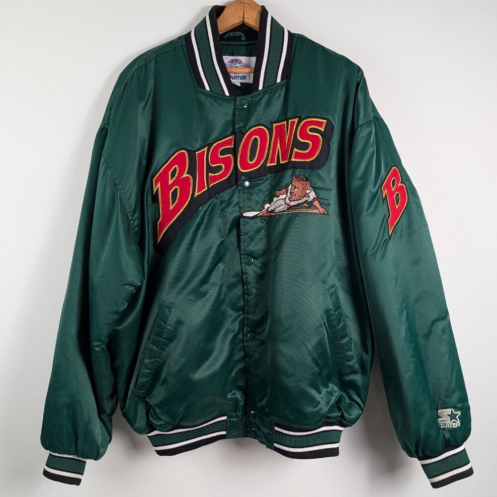 Vintage Buffalo Bisons Baseball Satin Starter Jacket RARE - XL